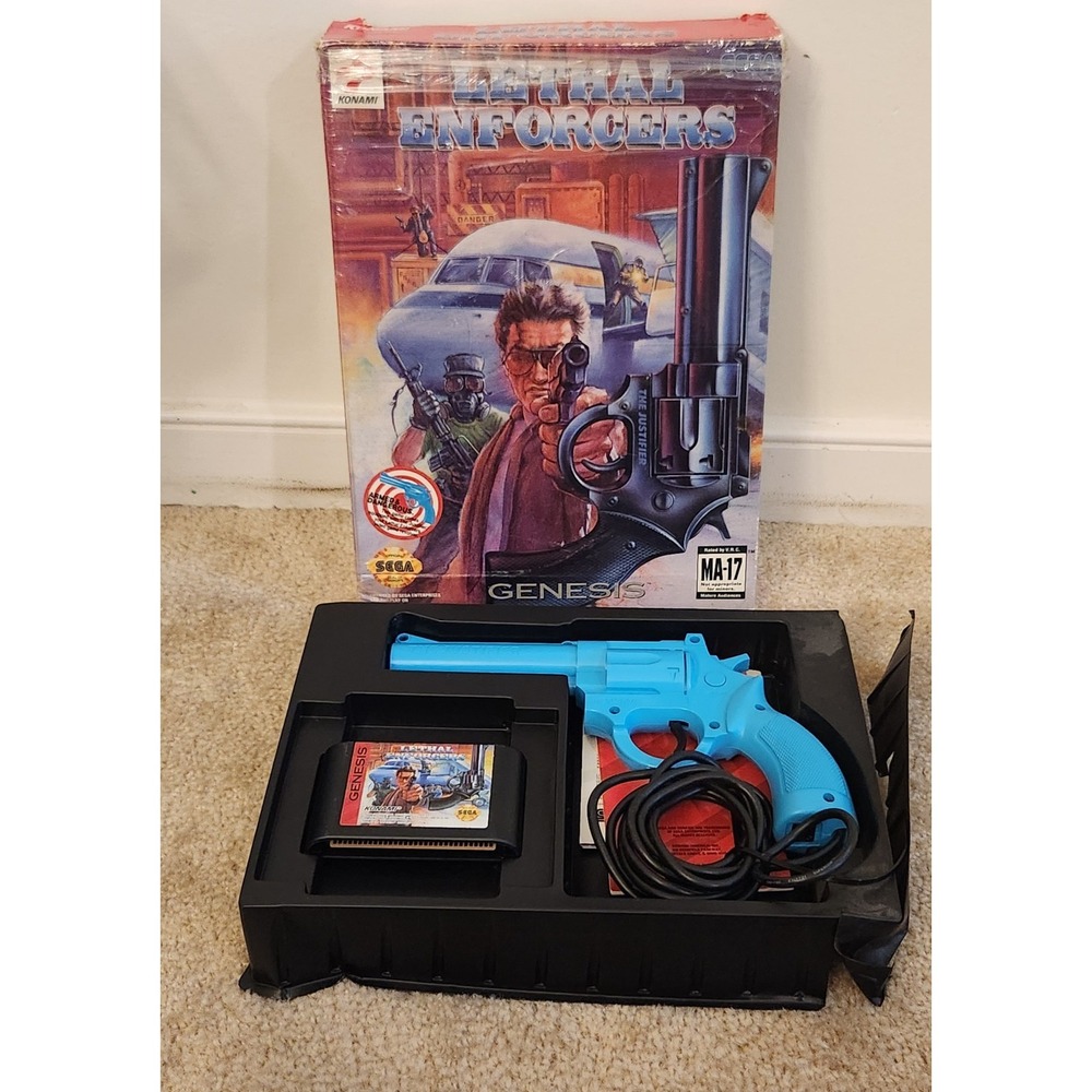 Lethal Enforcers Sega Genesis Damaged Box Bundle CIB